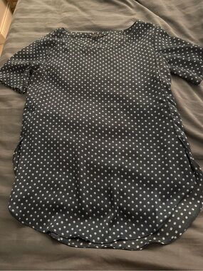 Banana Republic Polka Dot Short-Sleeve Women’s Shirt - Navy, Size XXS